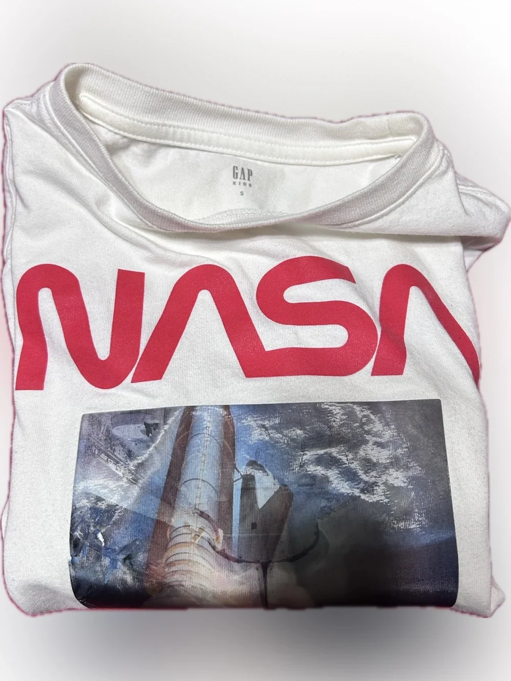 GAP KIDS NASA White Long-Sleeve Graphic Tee